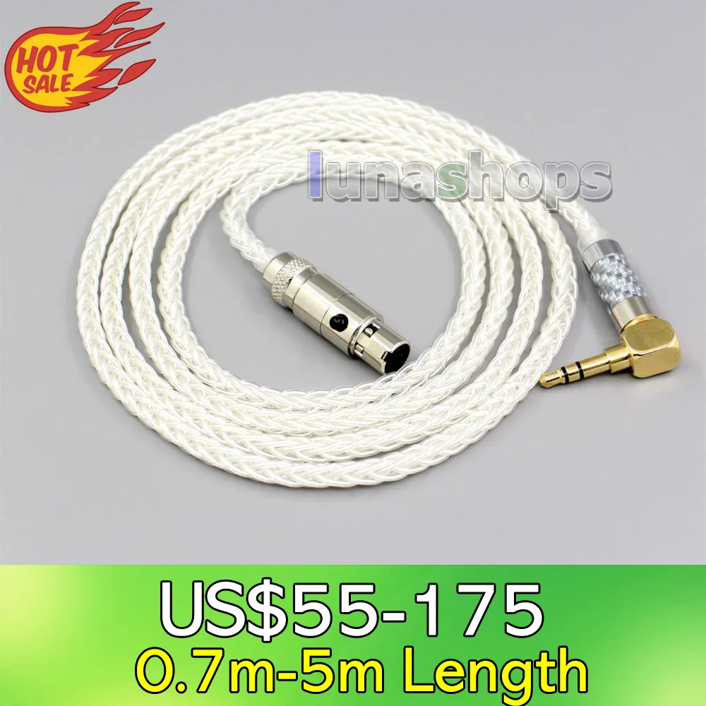 LN006787 4 мм XLR Сделано в Китае 2 5 99% чистого серебра 8 Core кабель наушников для AKG Q701 K702