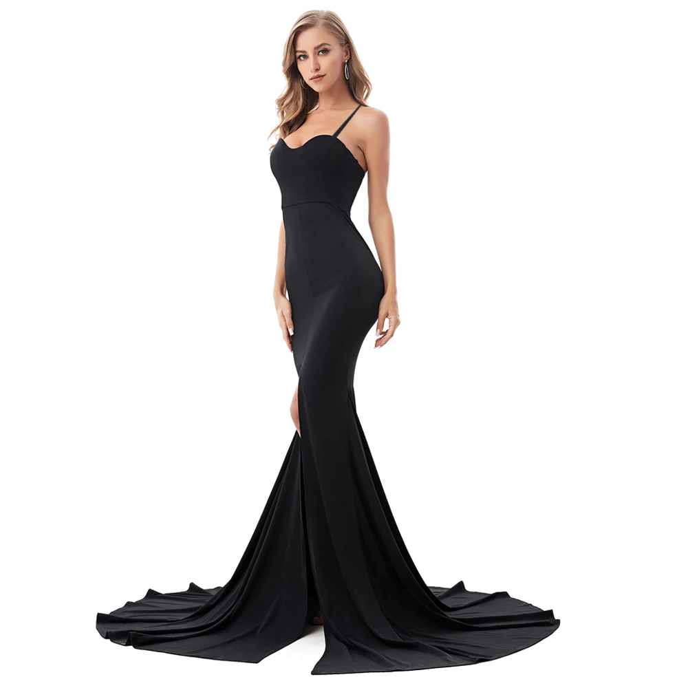 Красное сексуальное обтягивающее платье русалки без бретелек длинное