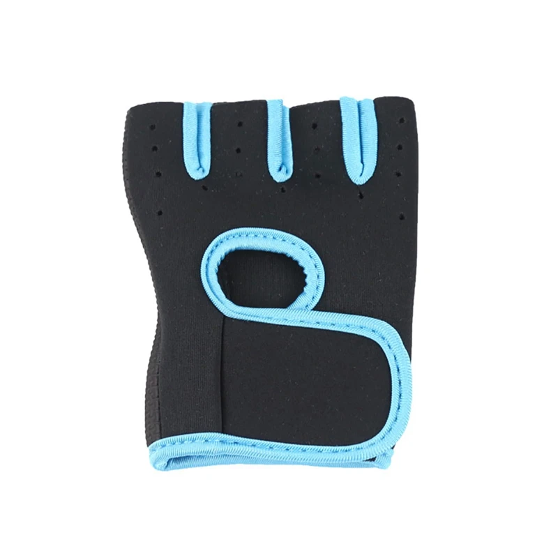 1 пара, мужские и женские Перчатки для фитнеса, противоскользящие спортивные тренировочные полупальцевые горизонтальные велосипедные перчатки для тяжелой атлетики, бодибилдинга - Цвет: Blue
