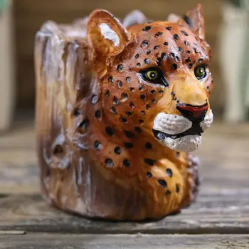 

Cartoon Leopard Shape Pen Holder Brush Pot Desk Organizer Office Stationery Box