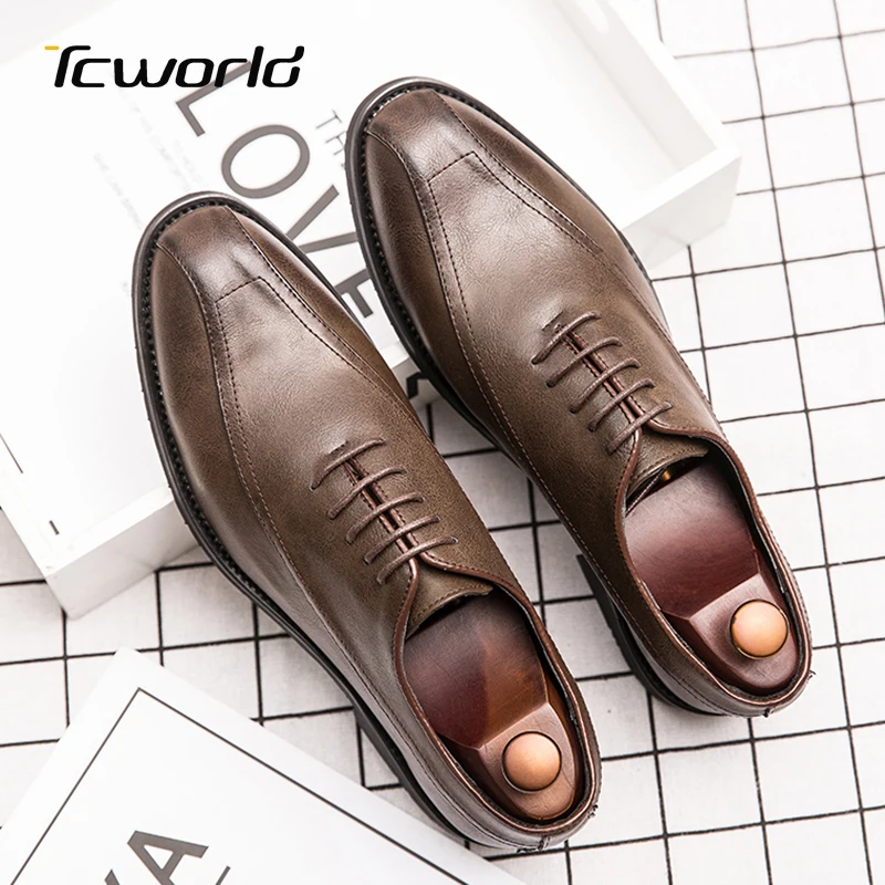 Кожаные туфли в деловом стиле мужские туфли-оксфорды chaussure homme официальная обувь