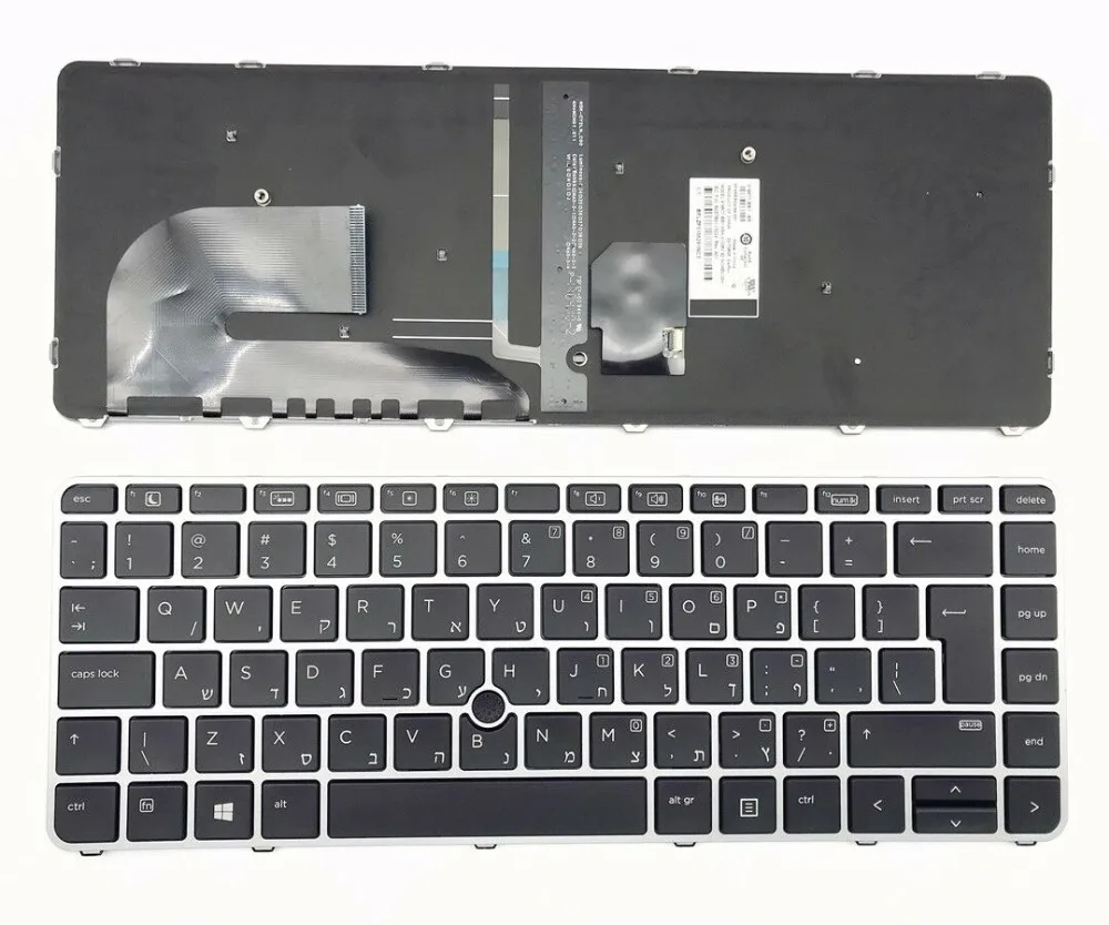 Клавиатура с подсветкой для HP Elitebook 740 G3 G4 840 848 серебряной рамкой|Клавиатуры