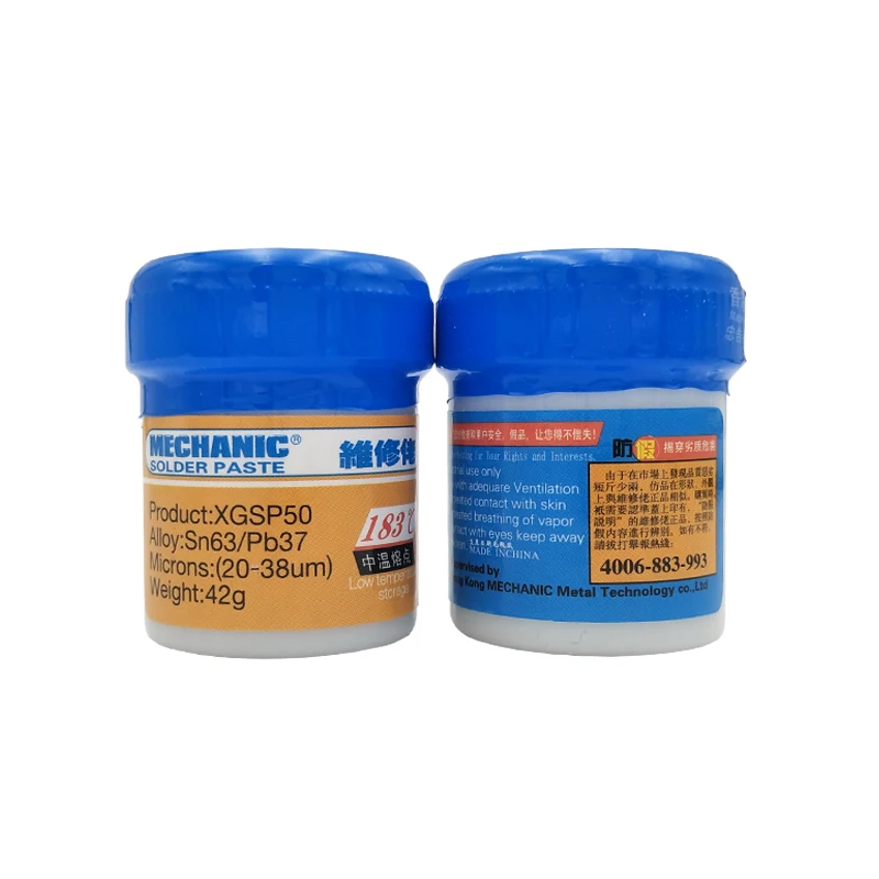 

2pcs/lot MECHANIC Soldering Paste Flux XGSP50 Liquid Solder Paste SN63/Pb37 Leaded SMD BGA SMT Stencil paste Welding Tools