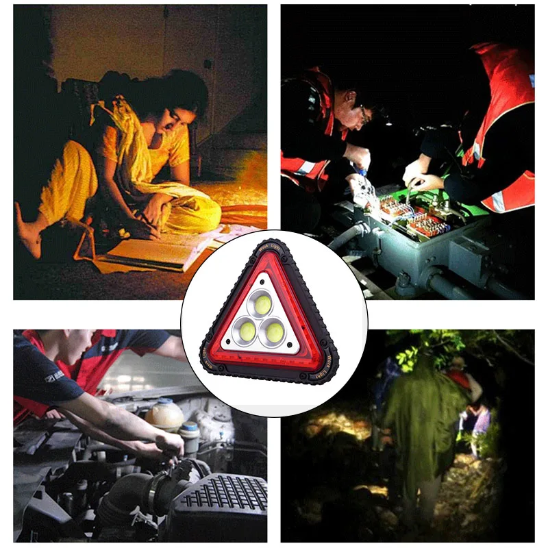 

LED Working Lamp Portable Waterproof Triangular Warning Light for Camping Hiking Emergency GV99