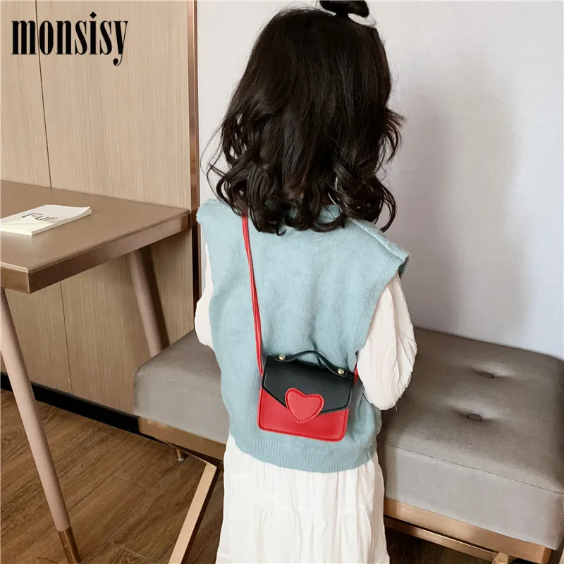 Monsisy/Детская сумка-кошелек для девочек, Детский кошелек для монет, сумка через плечо для малышей, сумка в стиле Лолиты с сердцем, мини-сумка на плечо
