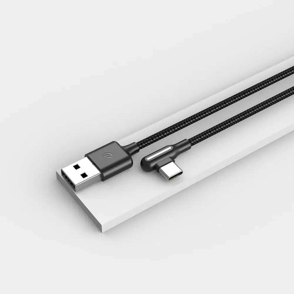 Mijia Wsken дыхательный светодиодный кабель usb type C для зарядки 90 градусов 3A кабель для быстрой зарядки данных usb-c кабель для samsung huawei