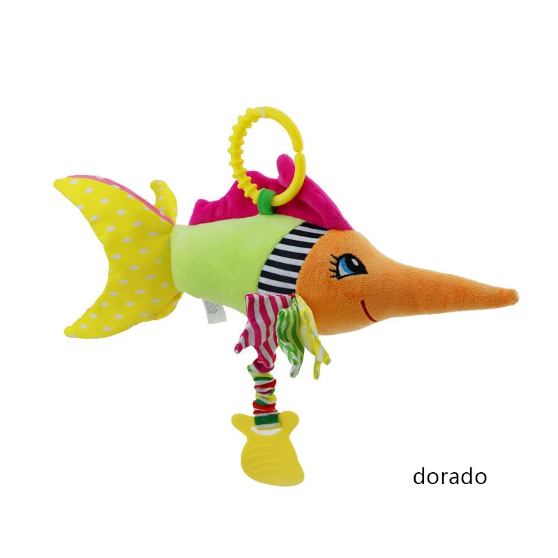 Animal Shape Infant Toys Mobile Baby Animal Fish Plush Toy Bed Rattles Crib Stroller Hanging Bells 3