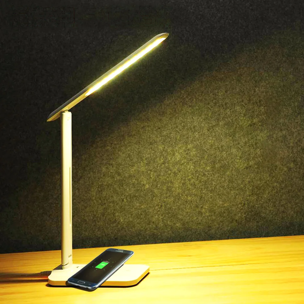 Smart Book Lamp QI Wireless Charger Home Decor Piano Sensitive Light Torch LED Booklight Portable USB Eye-Care Study Flashlight