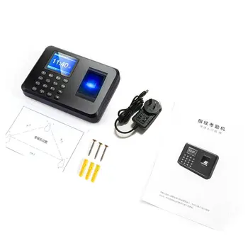 

H1 Fingerprint Attendance Machine LCD Finger Scanner Time Card Locker Free Software Password For Security System