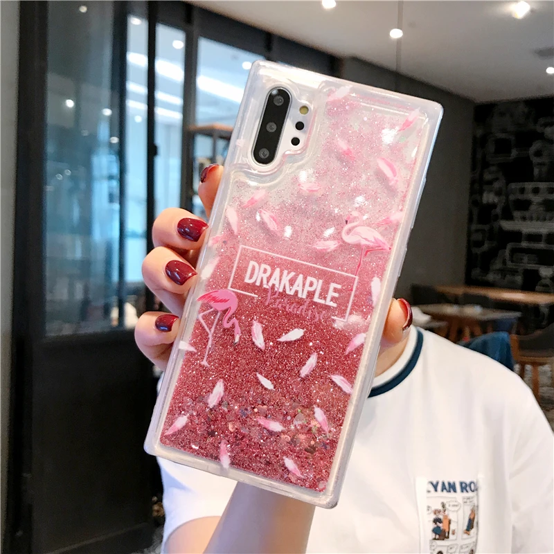 

For Samsung Galaxy Note10 pro 9 S10 Lite S8 S9 A7 A9 A6 A8 J5 J8 J4 J6 plus 2018 A30 A50 A70 Liquid Glitter Quicksand Case Cover