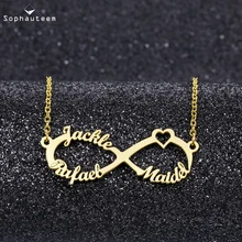 Sophauteem Stainless Steel Gold Personalized Custom Couple Name Necklace Gold Choker Necklace Infinity Pendant Nameplate Gifts Sophauteem Stainless Steel Gold Personalized Custom Couple Name Necklace Gold Choker Necklace Infinity Pendant Nameplate Gifts