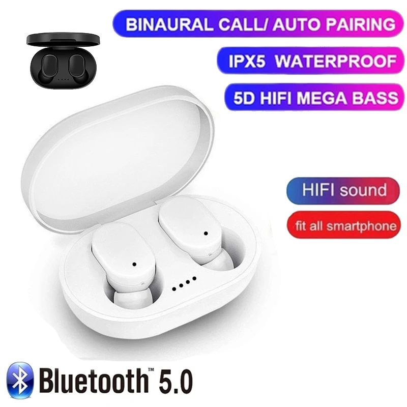 A6s Bluetooth наушники TWS беспроводные наушники Bluetooth 5,0 гарнитура с зарядным устройством шумоподавление микрофон для Android IOS