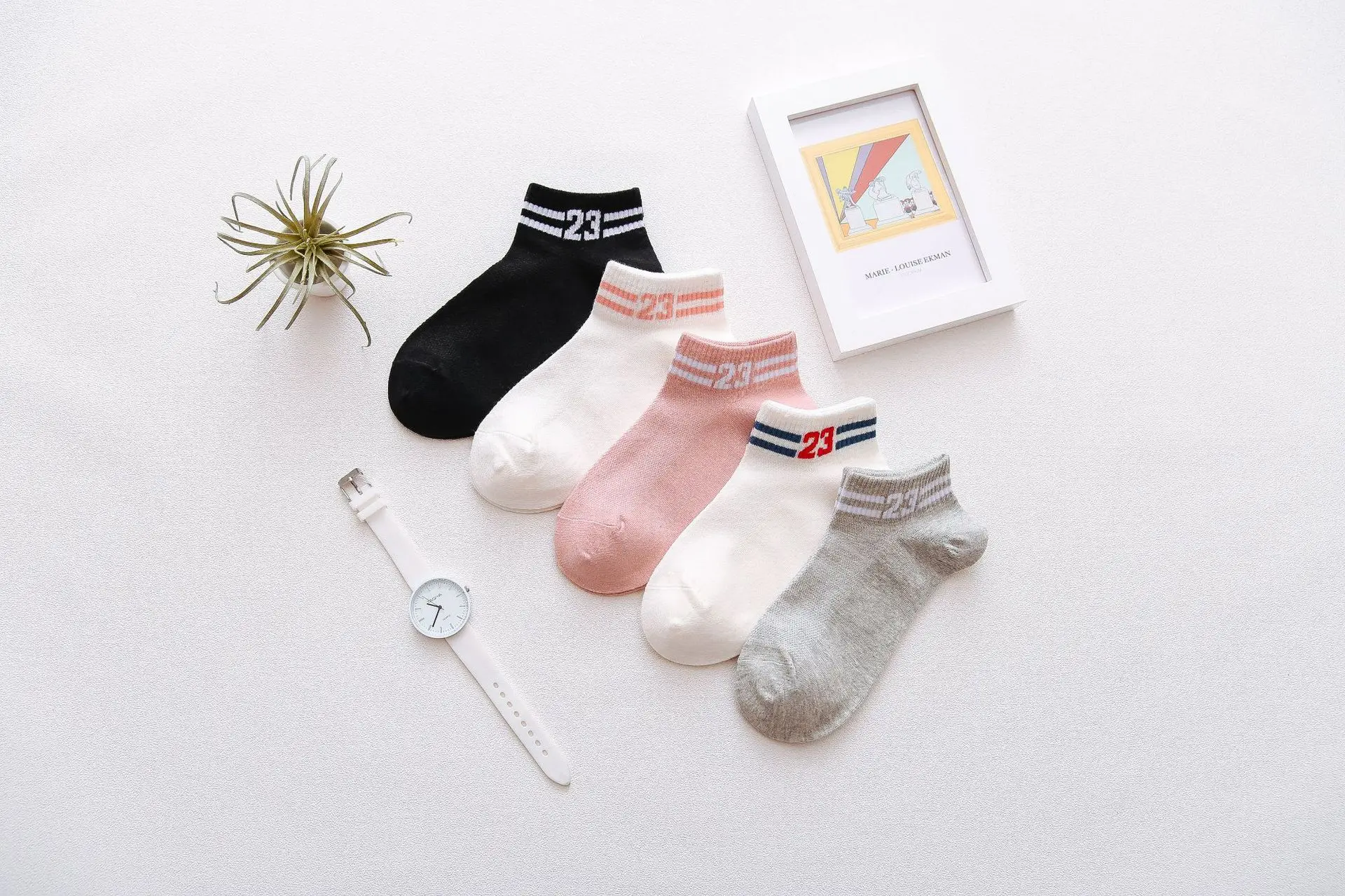 Mesh tou qi wa Children Spring And Summer Thin Short WOMEN'S Socks Polyester Cotton Sports Trend No-show Socks Women's with Numb