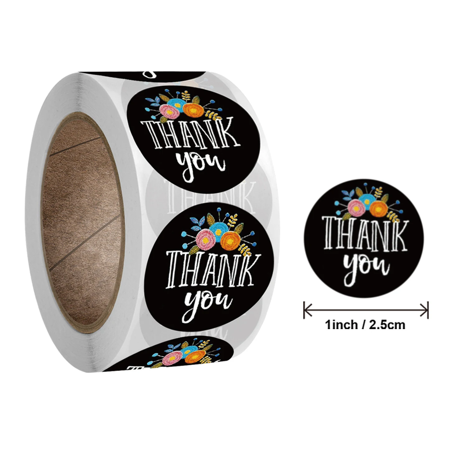 Thank You Stickers Labels Seals Thank You for Supporting My Small Business Stickers Roll Round Kraft Pink Black Labels For Shop 