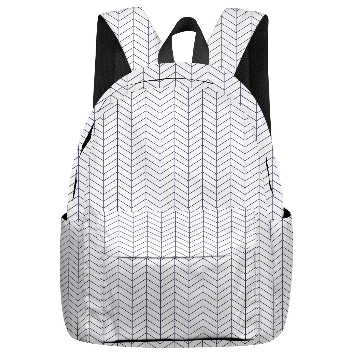 

Geometric Herringbone Shoes Compartment Scratch Resistant School Book Bags Laptop Backpacks College Student Travel Backpack
