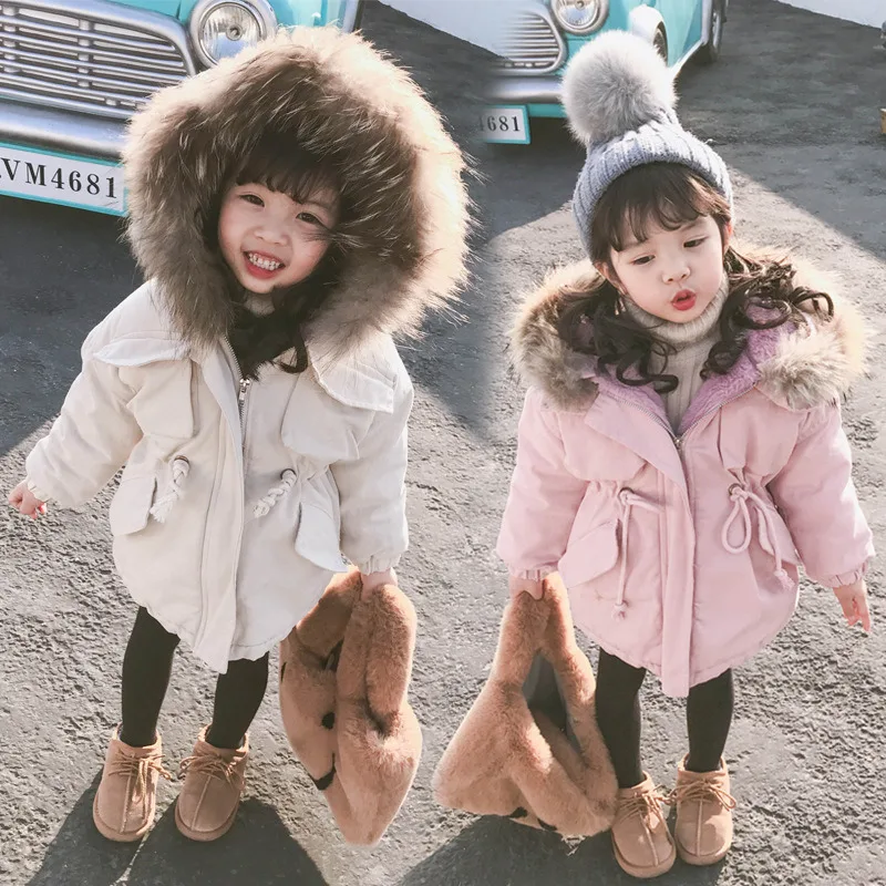 Коллекция 2019 года осенне-зимняя куртка для маленьких девочек Вельветовая