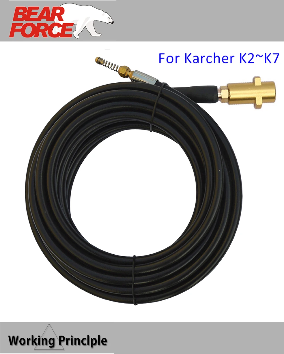 10 м 15 м 20 м 2320psi 160 бар канализационные сливные воды очистки шланг трубы очиститель для Karcher K2 K3 K4 K5 K6 K7 мойка высокого давления