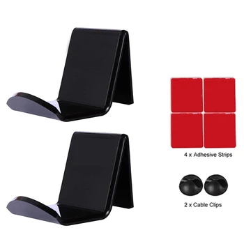 

2Pcs Wall Mounted Acrylic Headset Hanger Video Game Controller Bracket Stand