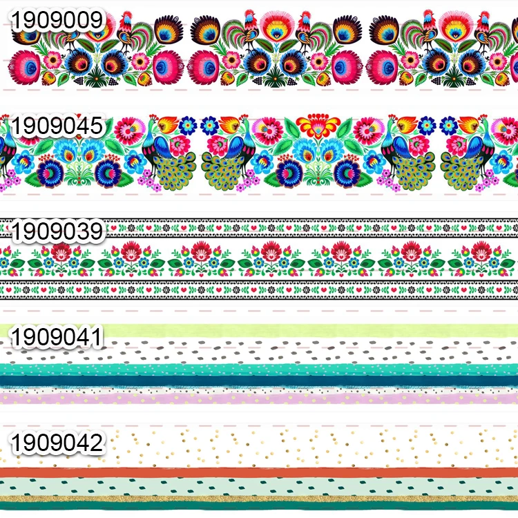 Новинка 50 ярдов Мексиканская Лента с цветочным принтом корсажная лента, атласные ленты