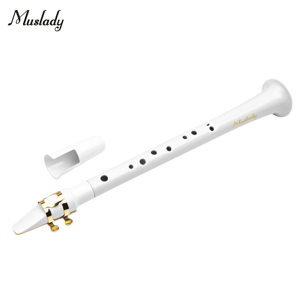 Muslady мини саксофон маленький пластиковый саксофон белый карманный саксофон портативный с сумкой для переноски духовой инструмент