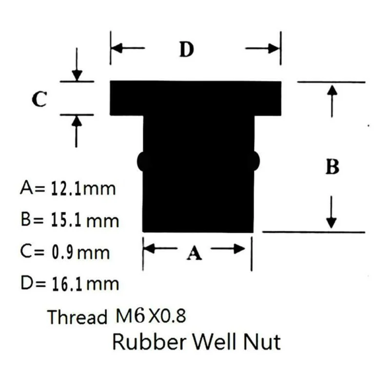 Мотоцикл Хорошо Гайка комплект лобовое стекло латунь+ черный M6x0.8mm Запчасти Замена Хорошо Гайка для ATV