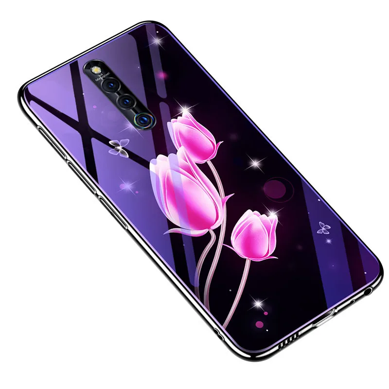 Модный чехол для vivo Y93/V11i/V11 (V11 Pro)/Y97/V9 Youth/Y83/V15 Pro/Y17/V7 Plus/V5 Lite силиконовый с синим