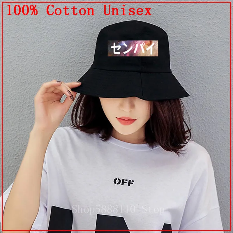 Space Senpai white Panama Bucket Hat Compton Print Design Fishing I can't breathe hip hop New | Аксессуары для одежды