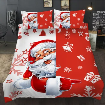 

3D Christmas Bedding Set Cartoon Santa Claus Twin Full Queen King Size Bed Linen Single Duvet Quilt Cover Set Children Kid Adult