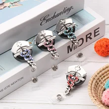 1 шт. мини милый мультфильм выдвижной значок катушка медсестры ремешки студенческие медсестры ID Имя карты держатель значка зажимы школьные офисные принадлежности