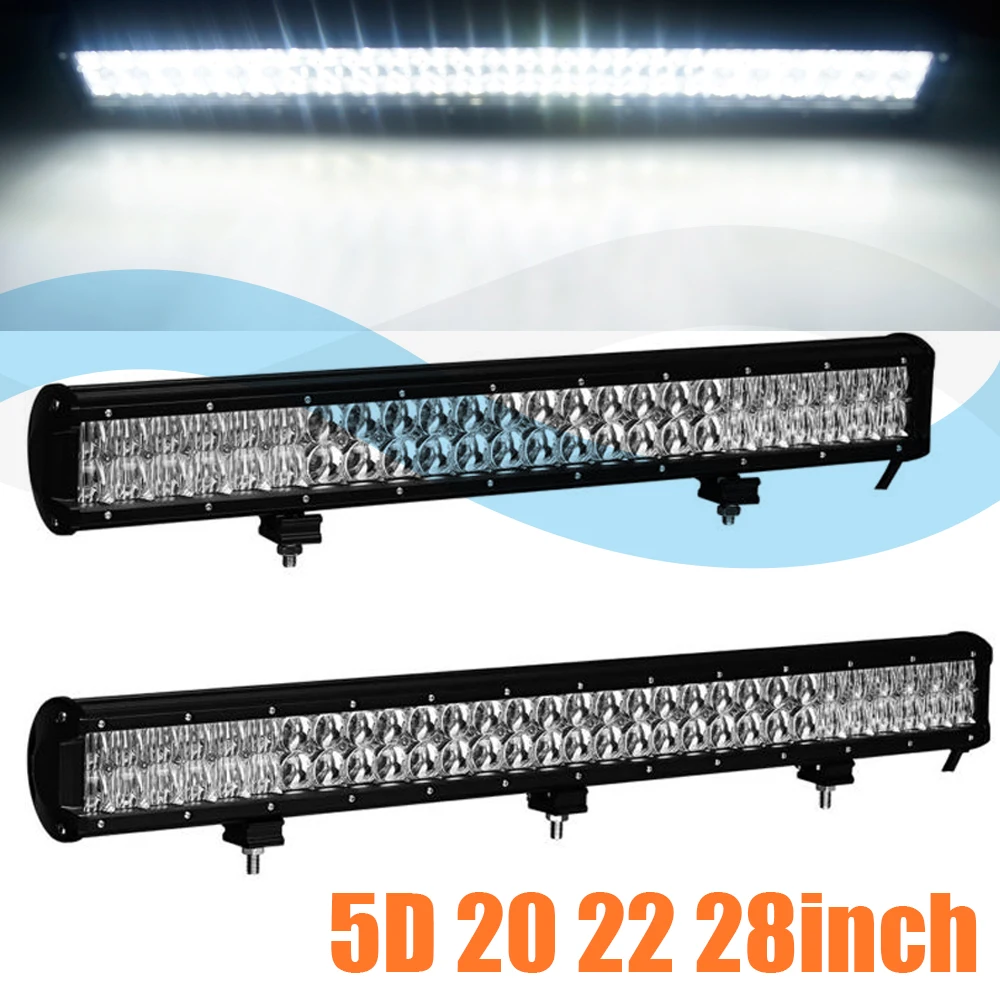 

5D 20 / 22 / 28 inch Led Bar Led Work light Led Light Bar for Off Road 4x4 4WD ATV SUV Driving Motorcycle Car Truck Light