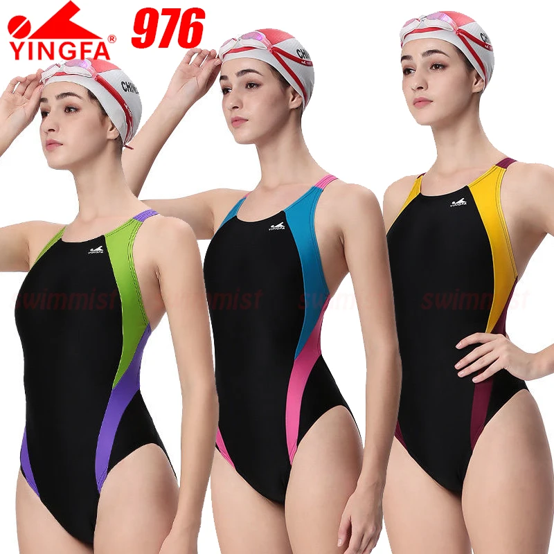 Women swimsuit YINGFA women's girls competition training racing professional kneeskin swimsuits all size FINA approved