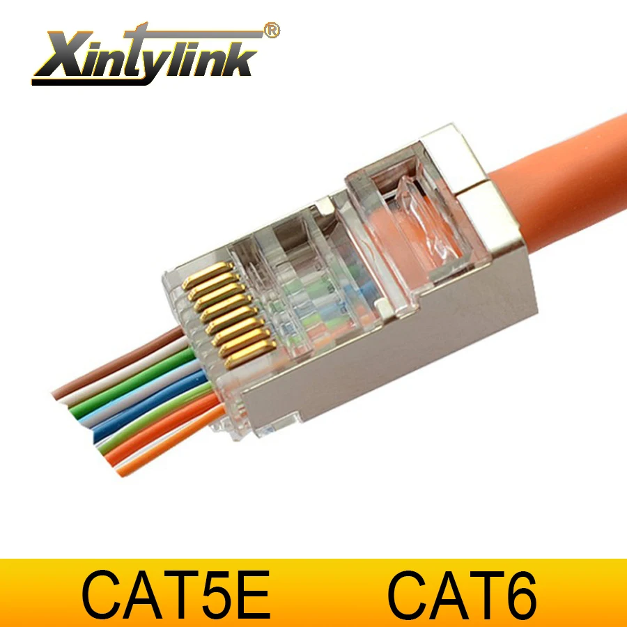 Коннектор xintylink EZ rj45 cat6 ethernet кабель rg45 разъем rg rj 45 cat5 cat5e jack network SFTP Экранированный