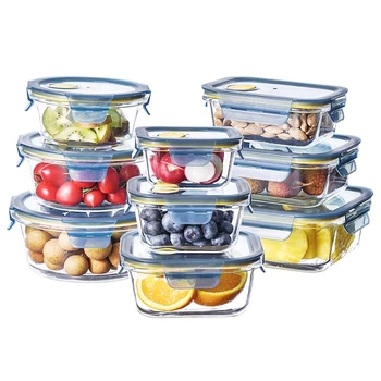 

Lovwish 3 PCS Glass Lunch Box Microwave Oven Heating Refrigerated Sealed Leakproof Food Container with Lid