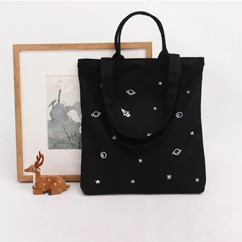 

Women Fashion Canvas Bags Shopping Eco Reusable Foldable Durable Shoulder Bag Handbag Casual Bags Travel Folding No Zipper Print