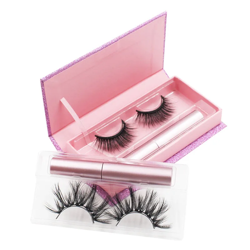 1pair Eyelashes Set Eyelash Eyeliner Liquid Kit