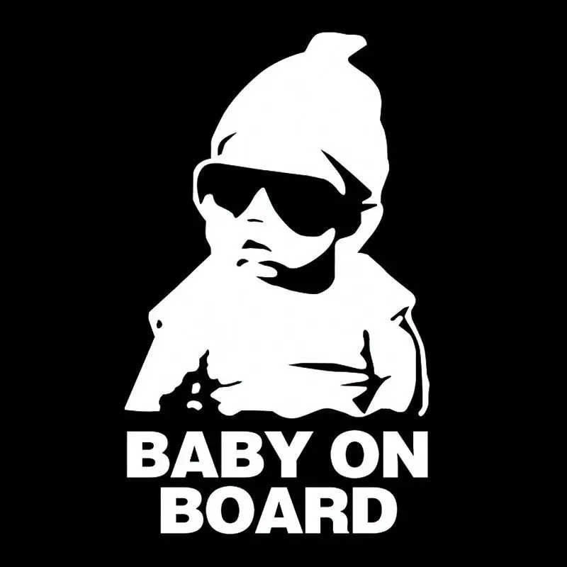 Черный/белый "Baby on Board" знак безопасности автомобиля наклейки светоотражающие солнцезащитные очки детские автомобильные наклейки предупреждающие надписи 15x9cm