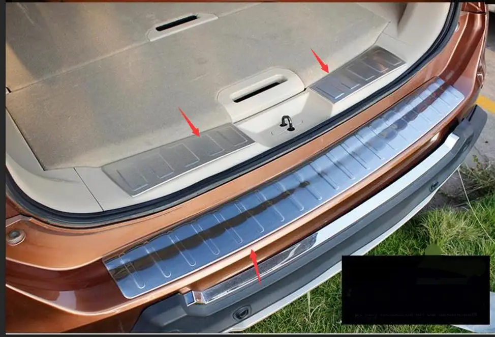 Верхний + нижний Стайлинг автомобиля задний бампер Внутренний порог двери для