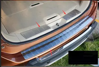 

Upper + lower Car Styling Rear Bumper Inside Door Sill For Nissan Rogue X-Trail 2014 -2016 Stainless steel 304