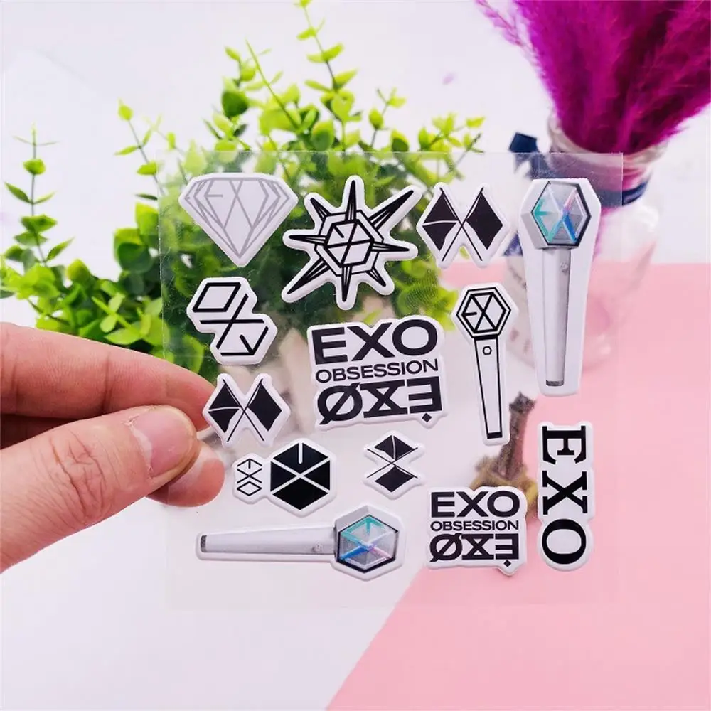Kpop EXO GOT7 декоративная клейкая наклейка для телефона, чашка черно-розового цвета, два раза скрапбук, записная книжка, милая наклейка с пузырьками для фото