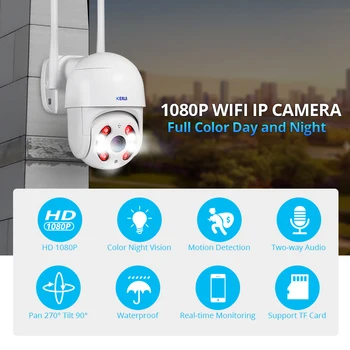 

Waterproof Wireless 1080P 2MP Camera PTZ WiFi IP Camera 4X Digital Zoom IR Home Security CCTV Surveillance