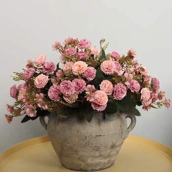 

5 Heads Artificial Fake Silk Carnations Flower For Bouquets Weddings Cemetery Crafts Wreaths Simulation Fake Flower Ornaments