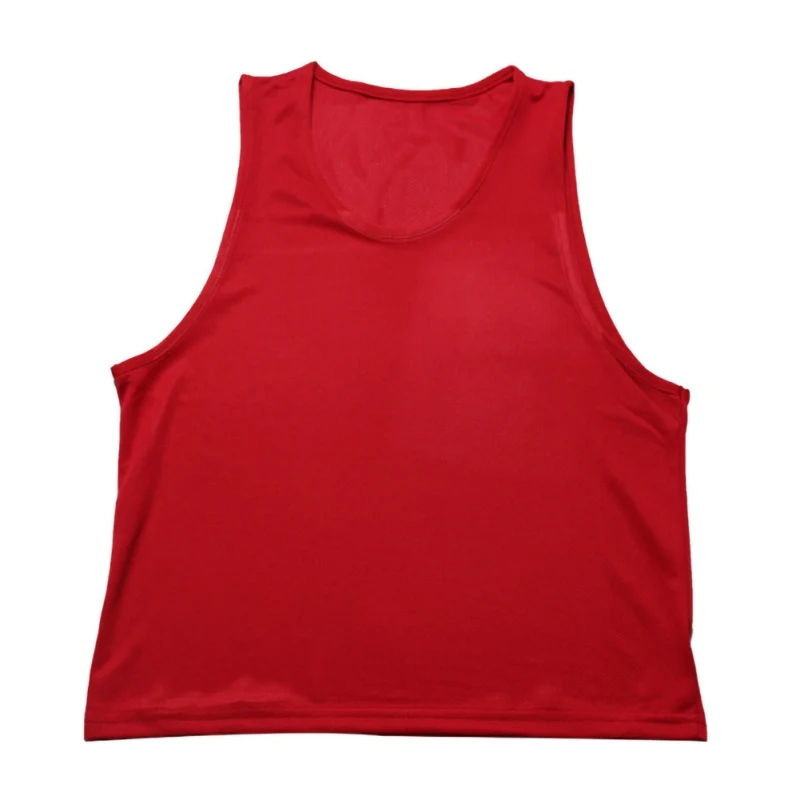 Детский футбольный жилет без рукавов, дышащая тренировочная футбольная безрукавка, удобные командные рубашки, рубашки для групп - Цвет: Красный