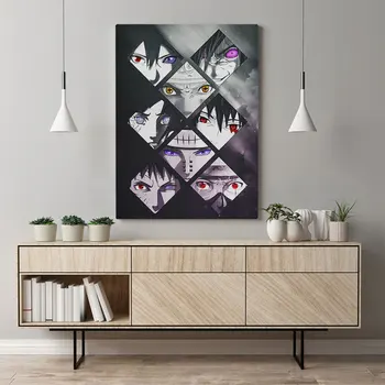 

Japanese Anime Naruto Oil Painting Wallpaper Rinnegan Sharingan Artworks Wall Painting Canvas Art Home Decor Wall Stickers Gifts
