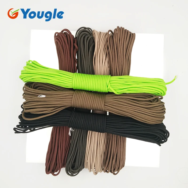 YOUGLE Paracord 550 Parachute Cord Lanyard Rope Mil Spec Type III 7 Strand 100FT 31m Climbing Camping survival equipment 11-17