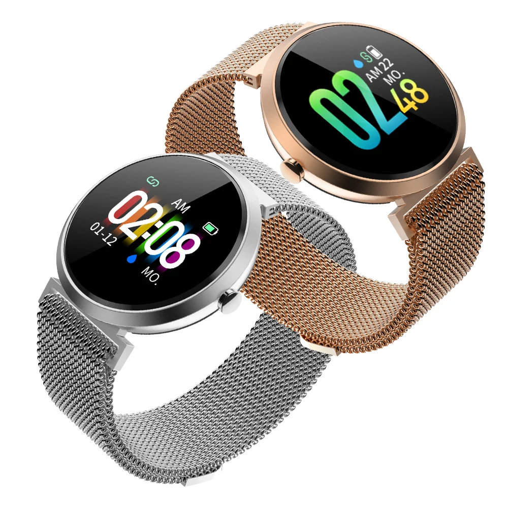 V06C Миланский ремешок Bluetooth Смарт часы спортивный Браслет Фитнес браслет Прочный модный подарок для подруги жены леди часы