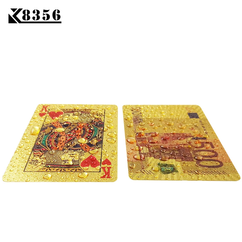 K8356 Золотые Фольга игральные карты для покера Pards Gold Pokerstars A Deck скраб устойчивые атласные для покера доллар евро дракон стиль