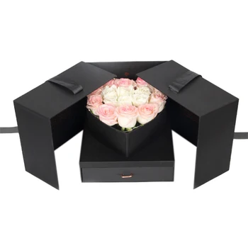 

Flower Gift Box DIY Cube Shape Gift Box Innovative Anniversary Birthday Wedding Valentines Day Surprise Gift Box