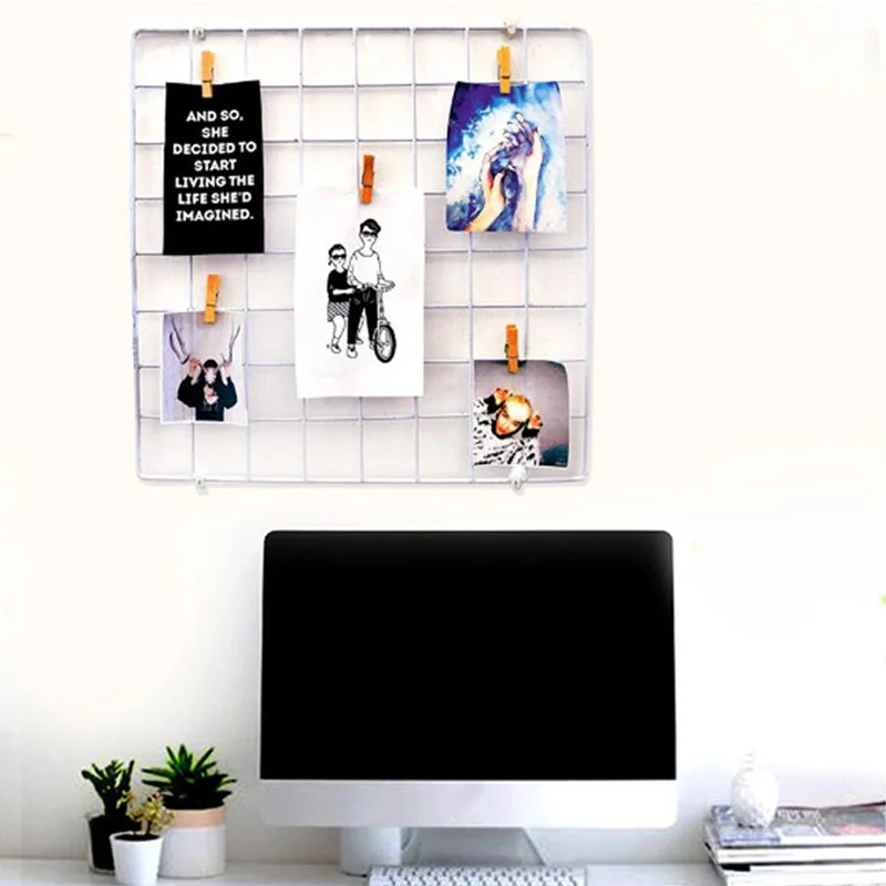 Mesh Wall Lattice Decoration Shelf Home Office 35x35cm Hanging Display