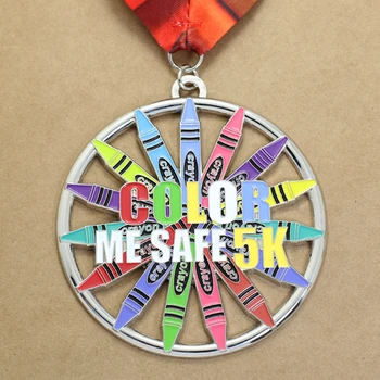 

Hot Sale Custom Sport Medal with ribbons Factory direct sale saudi medal