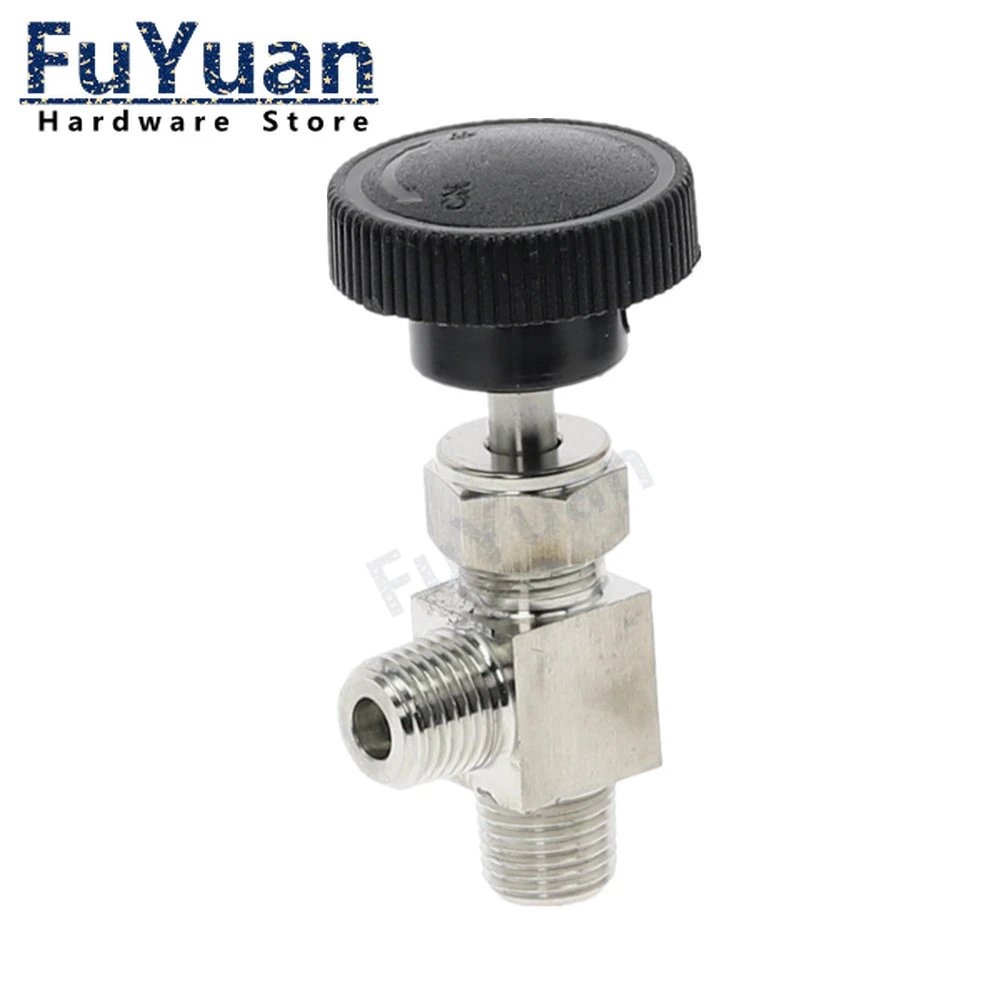 Sturdy 2pcs Right Angle 90 Degrees 1/4 NPT Male thread Stainless Steel 304 Flow Control Shut Off Crane Needle Valve Specification : 1/4, Thread Type : NPT 